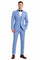 Men’s Smoke Blue Pinstripe 3-Piece Suit – Two Button Vintage Style with Wide Notch Lapel & Vest