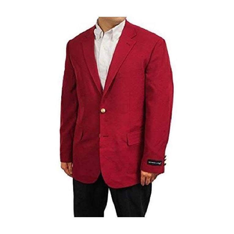 Men's Two Button Burgundy Notch Lapel Sportscoat Blazer - S