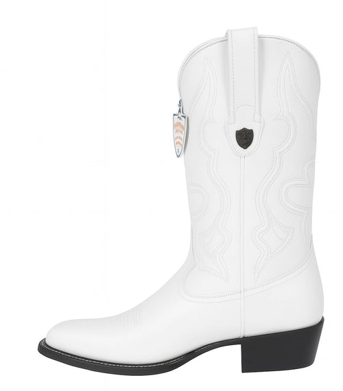 Men’s White Western Cowboy Boots - Genuine Leather - Handcrafted Rodeo Style
