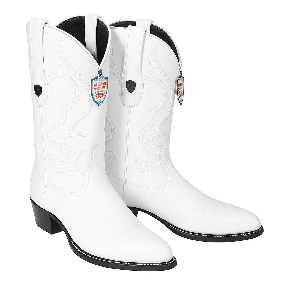 Men’s White Western Cowboy Boots - Genuine Leather - Handcrafted Rodeo Style-New Designer Collection - US 8.0 Standard/D/ Medium / Eu:41-42