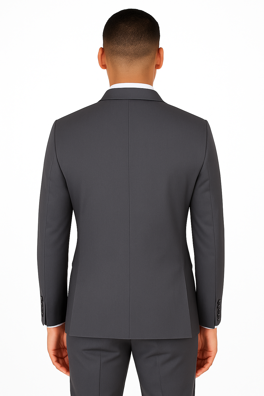 Slim Fit 2 Piece Suit Stretch Fabric Suit with Adjustable Waistband in Charcoal - Charcoal