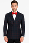 Double Breasted Suit in Black and Red Plaid Window Pane Suit - Gangster Suit 1920s Suit