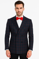 Double Breasted Suit in Black and Red Plaid Window Pane Suit - Gangster Suit 1920s Suit