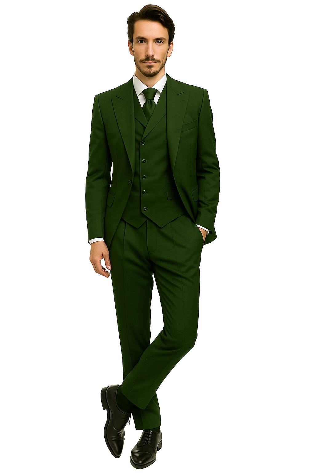 Mens 1930s Suits - Hunter Green Suit - 38 Short Jacket+32 Waist Adjust 28to34)(Height: 5 4 to5 7 )(Neck  15-16.5)S-M)