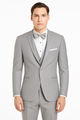 Mens Designer Marseille One Button Satin Trimmed Peak Tuxedo Light Grey