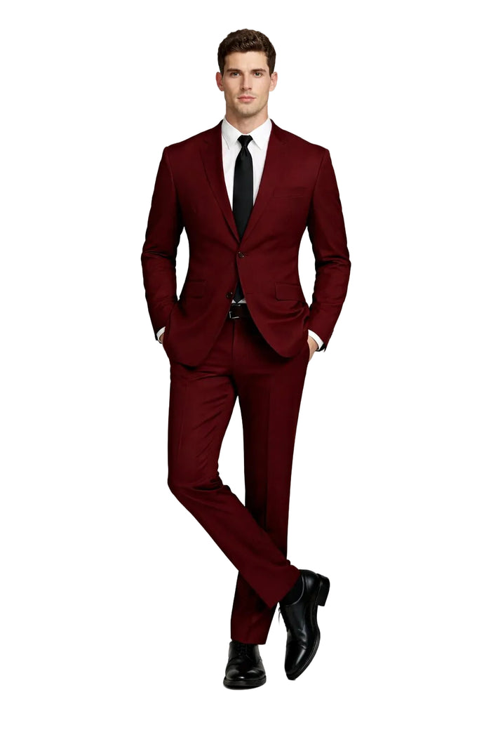 Men's Maroon Color ~ Slim Fit Burgundy Maroon Suit ~ Wine Suit