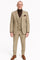 Mens Beige Plaid 3-Piece Suit – Classic Checkered Suit for Weddings, Church Vested Checkered Pattern