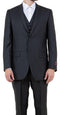 Mens Black Sharkskin Suit Three Piece Single Breasted Notch Lapel Suit
