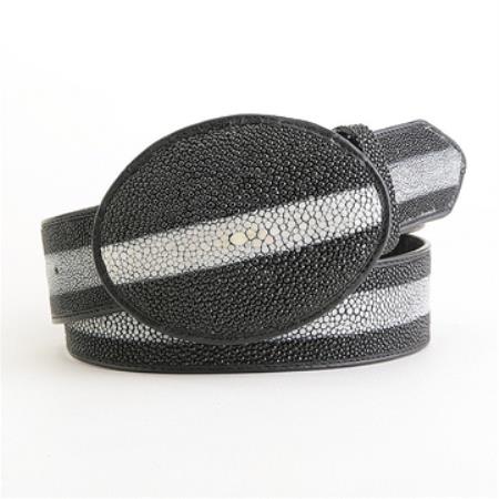 Authentic Genuine Real Black Stingray Rowstone Belt - One Size