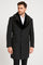 Mens Black Wool Overcoat with Black Faux Fur Collar – Luxury Winter Dress Coat