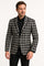 Mens Black and White Plaid Blazer – Modern Fit Checkered Windowpane Pattern Business Sport Coat
