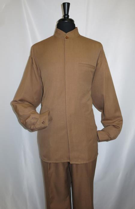 Men's Coconut Browni Preacher Round Two Piece Mens Walking Outfit - L 34 Waist