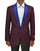 Mens Royal Blue Prom 2025 Tuxedo - Mens One Button Contrast Shawl Collar Dinner Jacket Burgundy & Royal