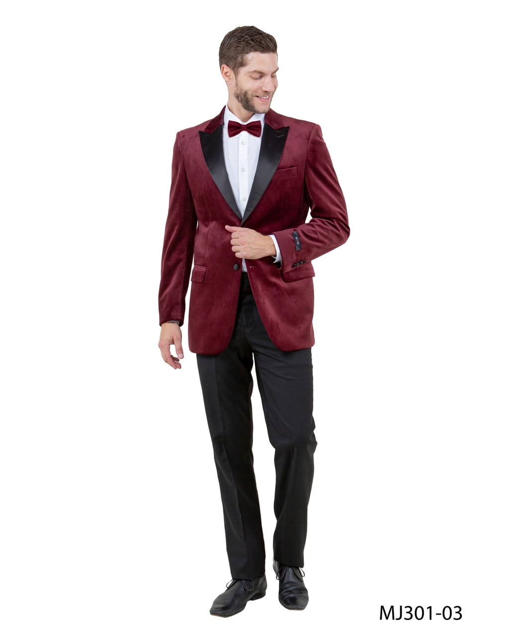 Mens Burgundy Velvet Notch Prom 2026 Tuxedo Dinner Jacket - Mens Evening jackets - Tuxedo Dinner Jacket