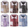 Checker French Cuff Set White Collar Two Toned Contrast Tie Handkerchief Varies Colors Men's Dress Shirt