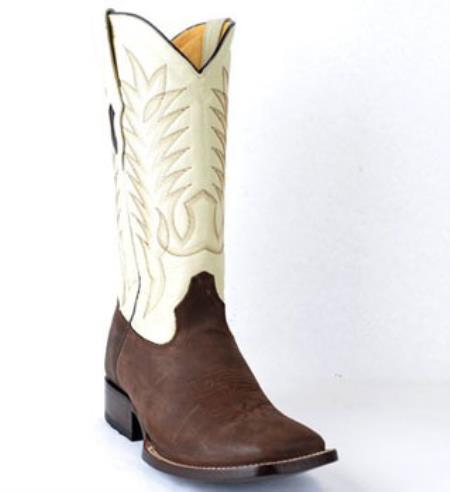 Mens King Exotic Boots Cowboy Style By Los Altos Botas For Sale Crazy Horse Finish Full Vamp Leather Brown Boot ~ Botines Para Hombre - 6.0 Standard / D / Medium