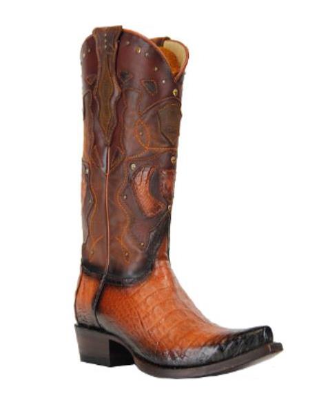 Men's Cognac Leather Lining Traditional Leather Sole Dress Cowboy Boot Cheap Priced For Sale Online - 6EE