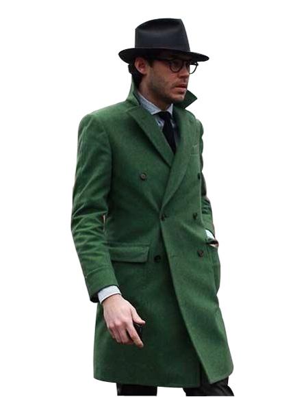 Green Double Breasted Suit Many Styles & Brands $99UP Men's Dress Coat Double Breasted Long Overcoat Olive Green