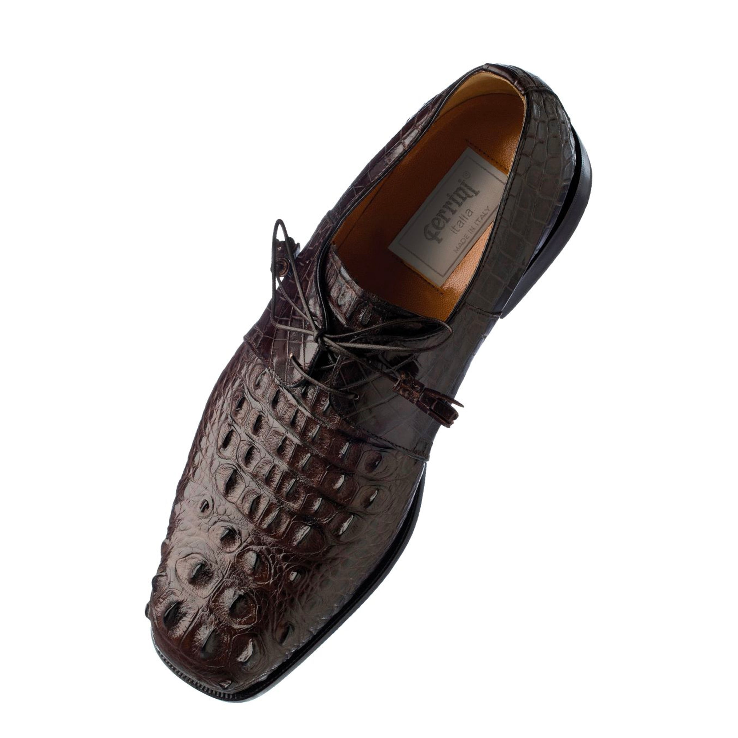 Mens Ferrini Alligator Hornback Dress Shoe in Chocolate - 9