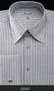 Fratello French Cuff Gray - Herringbone Tweed Stripe Big And Tall Sizes 18 19 20 21 22 Inch Neck Men's Dress Shirt