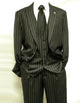 Mens 2 Button Gangster Pinstripe  Striped Pattern homecoming  in black