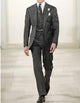 Mens 2 button Gangster Pinstripe homecoming Suit in Black and White