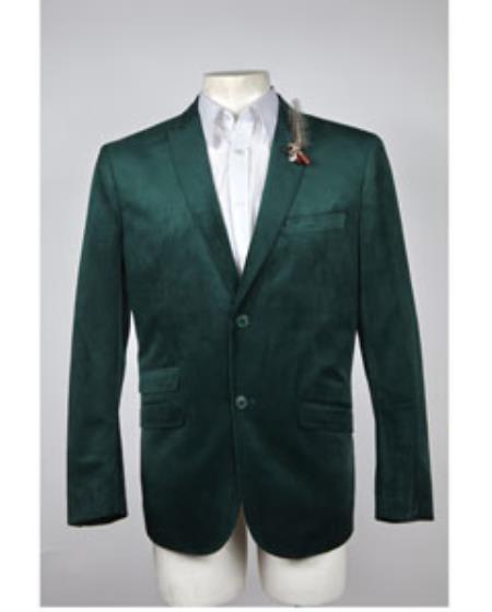 Green velvet suit Many Styles & Brands $99UPMens Green Blazer Velvet Blazer Mens 2 Button Velvet Hunter ~ Olive Green Sportcoat Jacket