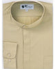 Band Collarless Khaki Men's Dress Shirt