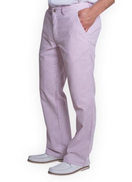 Men's Purple Lavender Seersucker Sear sucker suit dress pants - dress size pants : 28 Unfinished bottom