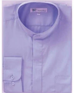 Band Collarless Lilac Men's Dress Shirt
