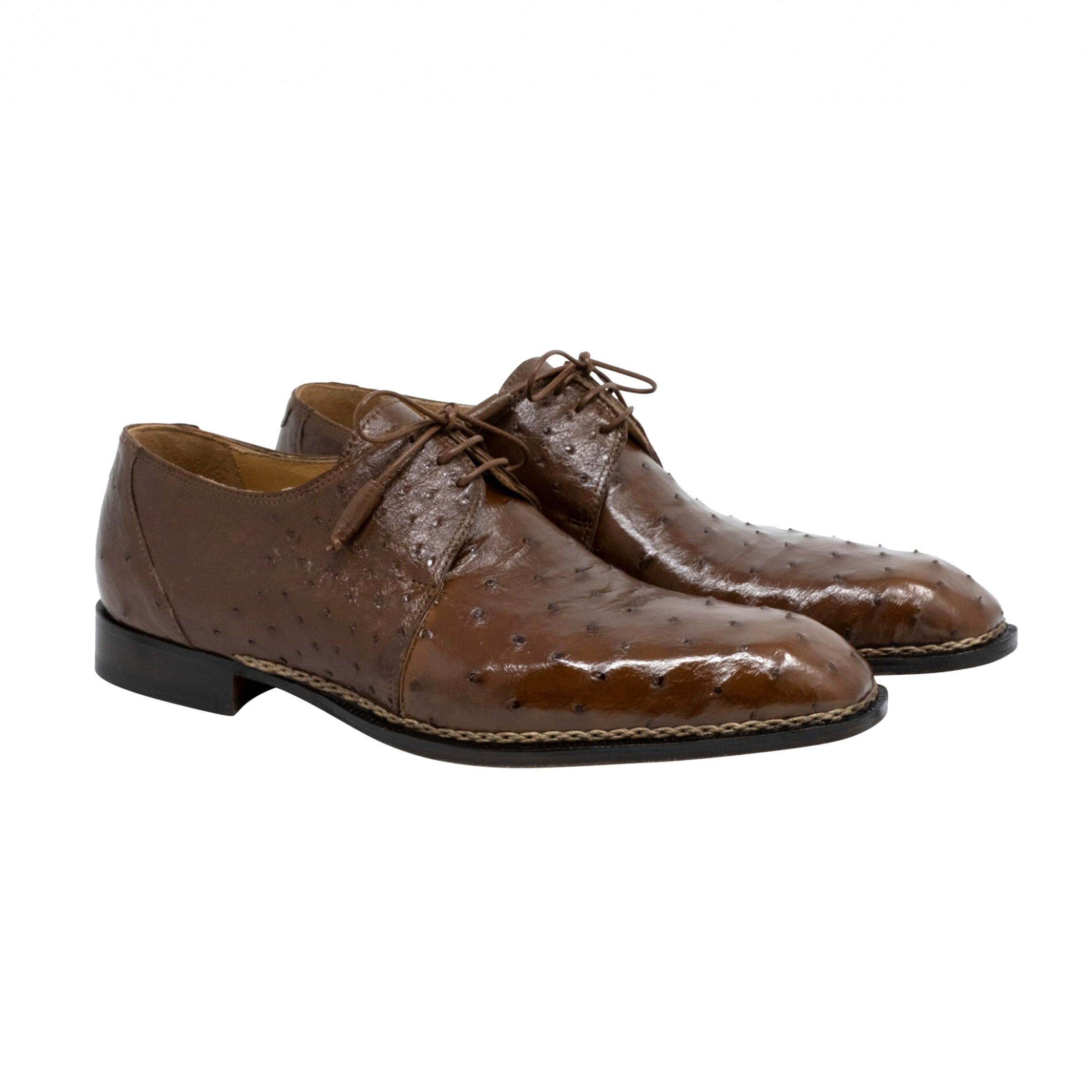 Mens Mauri Boulevard Ostrich Quill Dress Shoe in Brown - 9