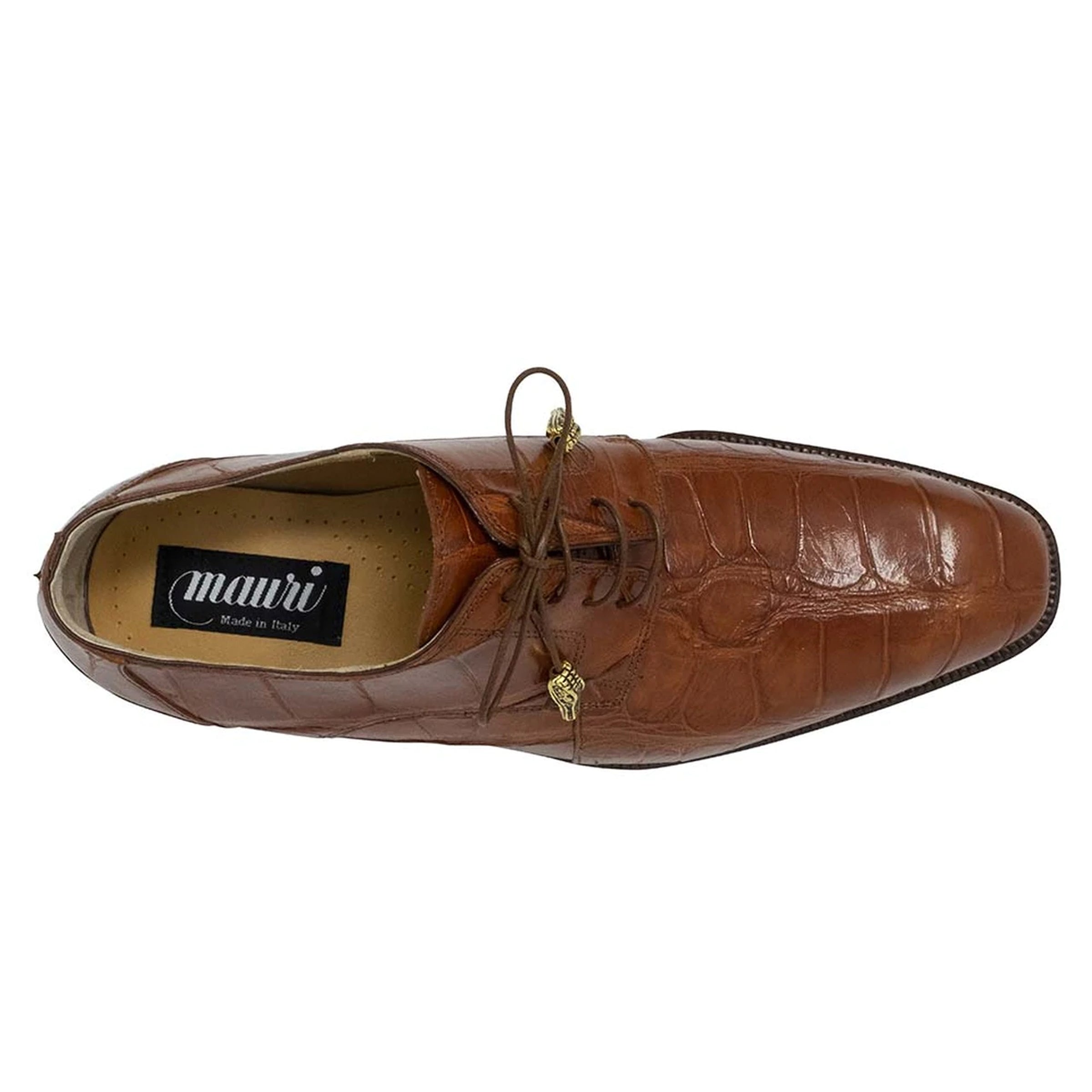 Mens Mauri Earth Alligator Oxford Dress Shoe in Cognac - 8.5