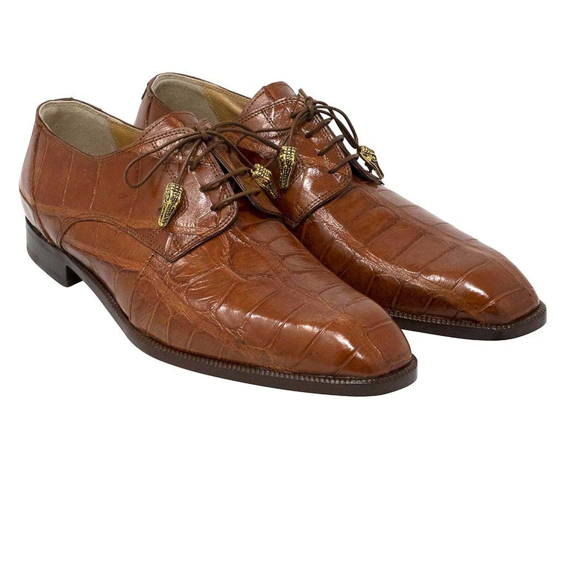 Mens Mauri Earth Alligator Oxford Dress Shoe in Cognac - 8.5