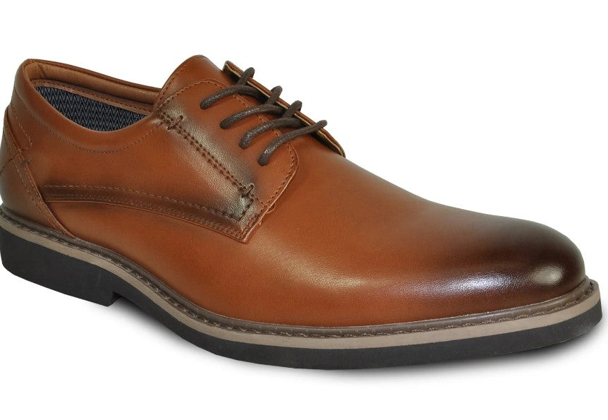 Mens Oxford Dress Antique Cognac Brown Shoe