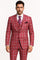 Mens Red and White Tartan Suit - Christmas New Year Holiday Suit Party Dance Events