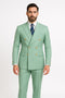 Mens Sage Green Double-Breasted Suit with Gold Buttons – Formal Slim Fit 2-Piece Pistachio Color