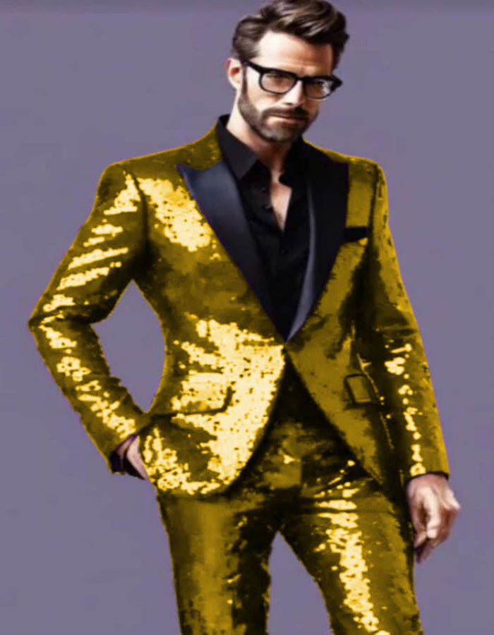 Mens Sequin Suit - Purple Tuxedo - Party Suits - Stage Suit