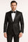 Mens Shiny Black Glitter Tuxedo with Satin Shawl Lapel – Ultra Slim Fit Sparkle Suit for Weddings, Proms & Formal Events