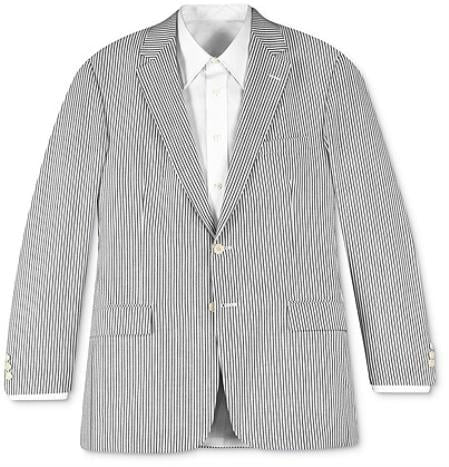 Seersucker Suit Two Button White & Black Gray Pinstripe Available In Big And Tall Sizes
