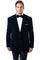 Mens Navy Blue Wedding Tuxedo - Dark Blue Tuxedo Suit" Mens Peak Lapel Velvet Tuxedo Jacket in Navy