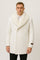 Mens White Peacoat Double-Breasted Overcoat with Faux Fur Shawl Collar – Alberto Nardoni Collection Wool Fabric