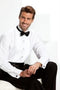 Men's White Tuxedo Shirt With Bow Tie Black Tuxedo Pants