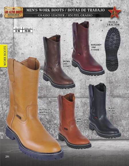 Los Altos Boots Men's Leather Work Boot ~ Botines Para Hombre Industrial Sole Diff. Colors/Sizes - US 8.0 Standard/D/ Medium / Eu:41-42