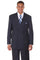 Mens Double Breasted Ton on Ton Stripe Suit in Navy