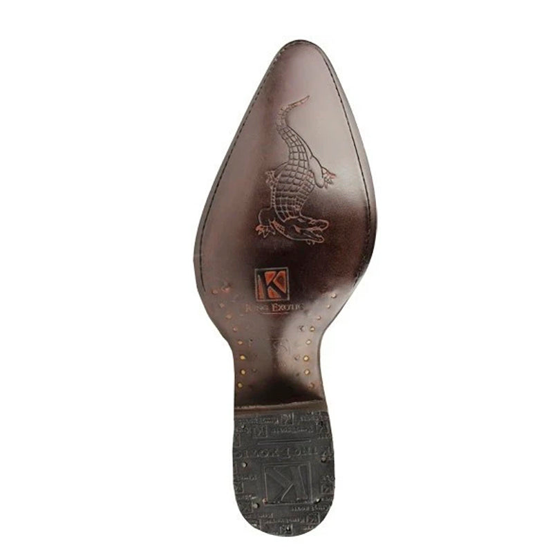 Mens King Exotic Caiman Hornback Cowboy Boots Brown (4980207) - 6 EE