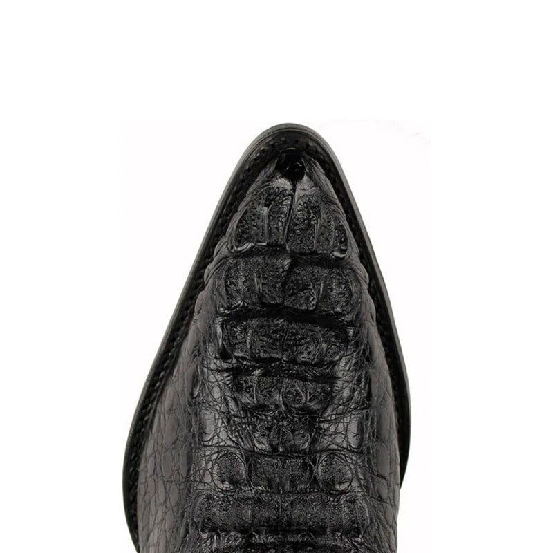 Mens King Exotic Caiman Hornback Cowboy Boots Black (4980205) - 6 EE