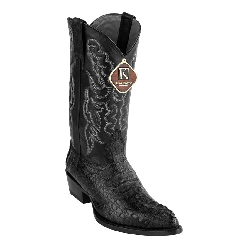 Mens King Exotic Caiman Hornback Cowboy Boots Black (4980205) - 6 EE