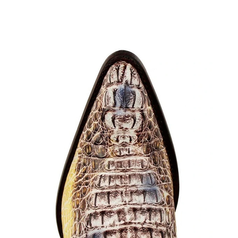 Mens King Exotic Caiman Hornback Cowboy Boots Natural (4980249) - 6 EE