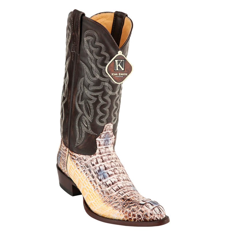Mens King Exotic Caiman Hornback Cowboy Boots Natural (4980249) - 6 EE