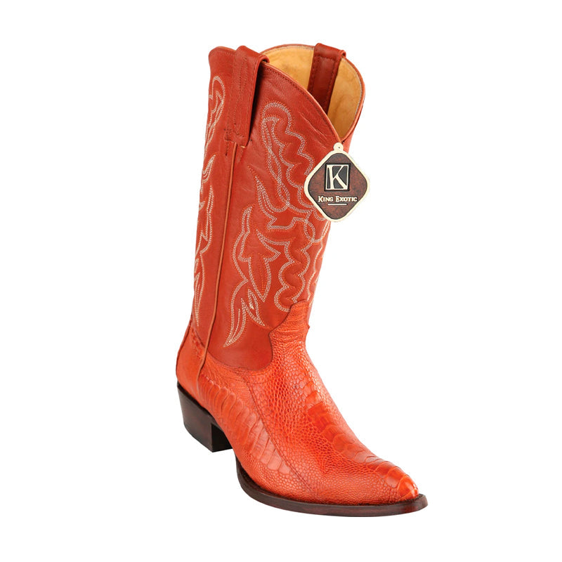 Mens King Exotic Ostrich Leg Boots Cognac (4980503) - 6 E